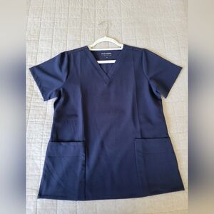 MANDALA Scrub Top, 6 Pocket Top- M, Color: blue